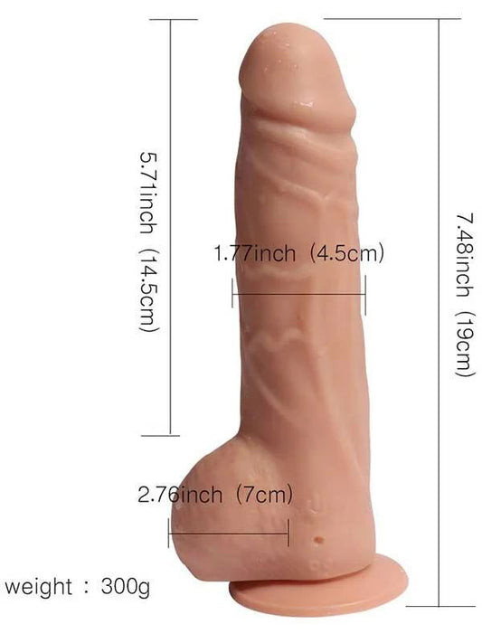 Big Detective Şarjlı Uzaktan Kumandalı Titreşimli Gerçekçi Dildo 19 cm