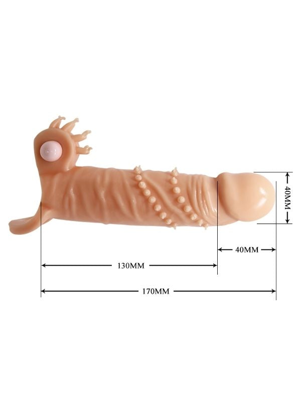 4 cm Dolgu Uzatmalı Titreşimli Penis Kılıfı