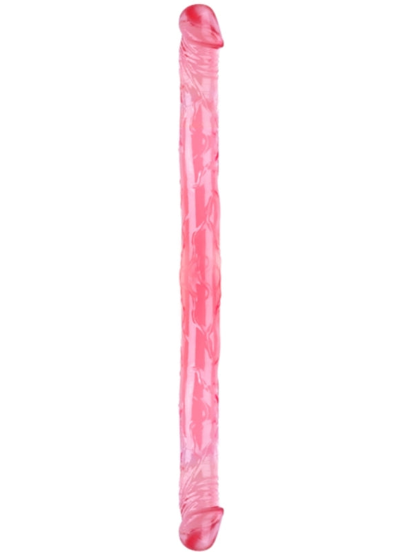 Çift Taraflı Esnek Dildo 34 cm – Gerçekçi Dokulu Kırmızı Renk