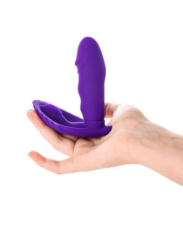 Censan Fash Klitoral Uyarıcılı Vibratör mor 12 cm
