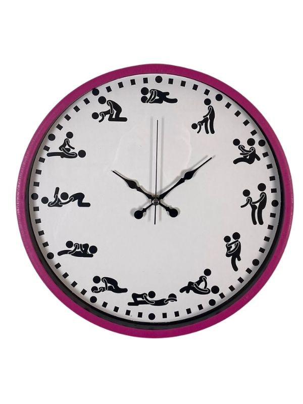 Kamasutra Temalı (Pozizyonlu) Duvar Saati Pembe