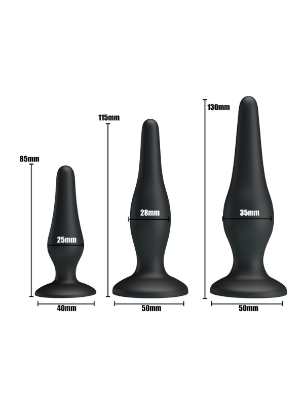 Siyah Silikon Anal Tıkaç Set