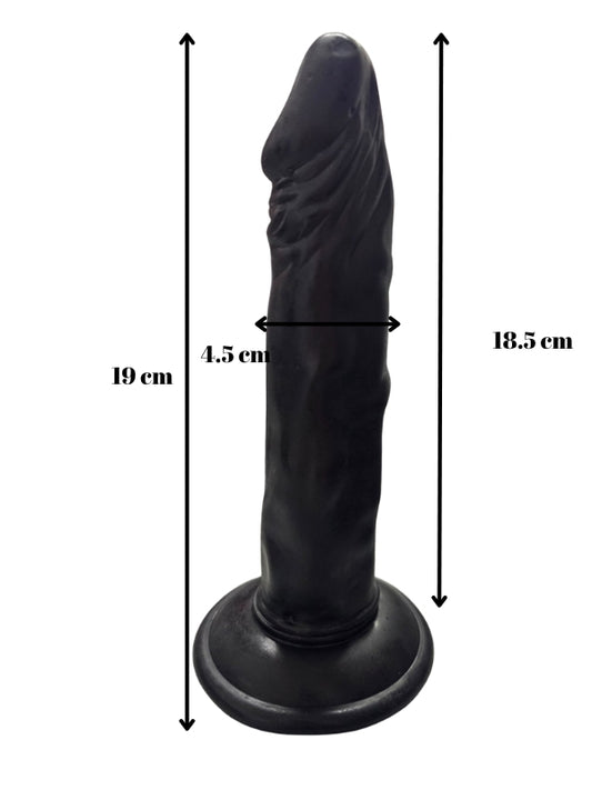 Gerçekçi Testissiz Siyah Dildo 21 cm