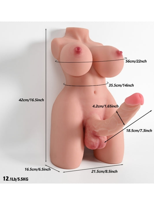 L-Join Gerçekçi 5.5 Kg Skin (Ten) Yarım Vücut Trans Vajina Mastürbatör Dildo