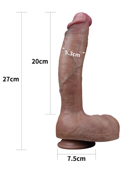  10.5 İnç Dual layered Platinum Silicone Cock