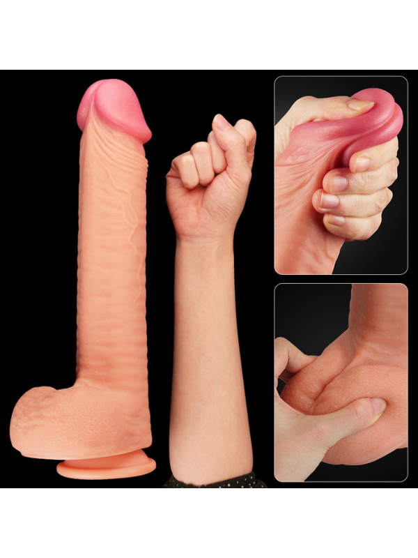  12 İnç Dual Layered Platinum Silicone Cock Dildo