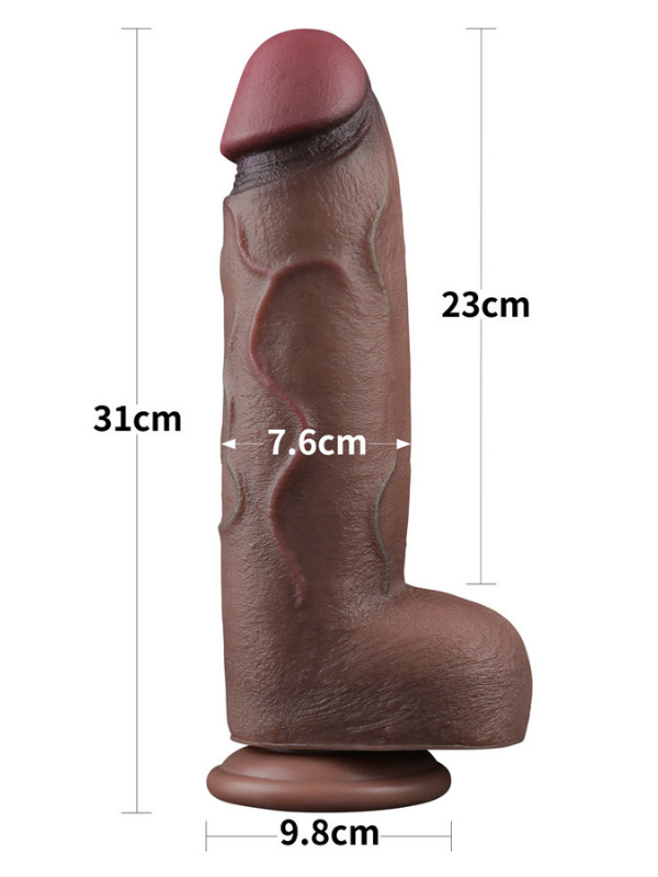  12 İnç Dual Layered Silicone Cock XXL