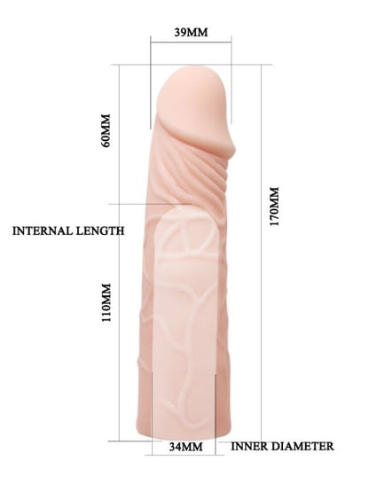 Censan 17cm Ten Rengi 6cm Dolgulu Penis Kılıfı
