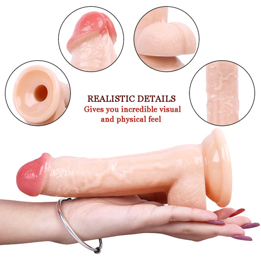  19CM Gerçekçi Ten Rengi Dildo Penis