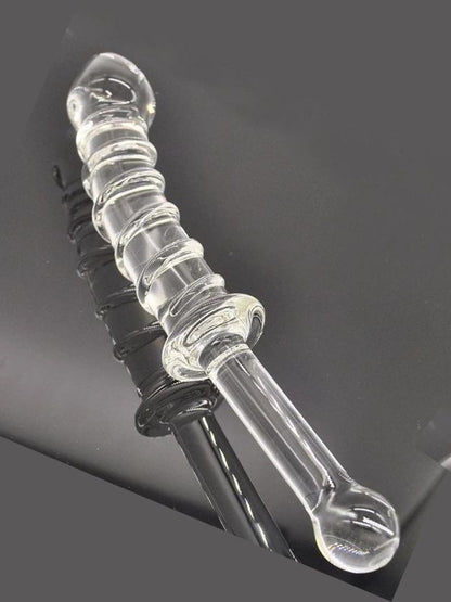  23cm Tırtıklı Cam Dildo
