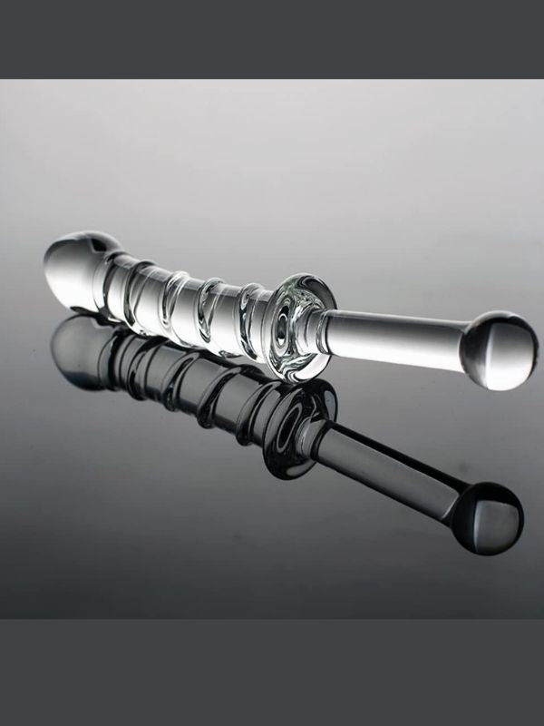  23cm Tırtıklı Cam Dildo
