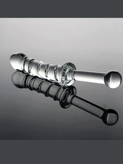  23cm Tırtıklı Cam Dildo