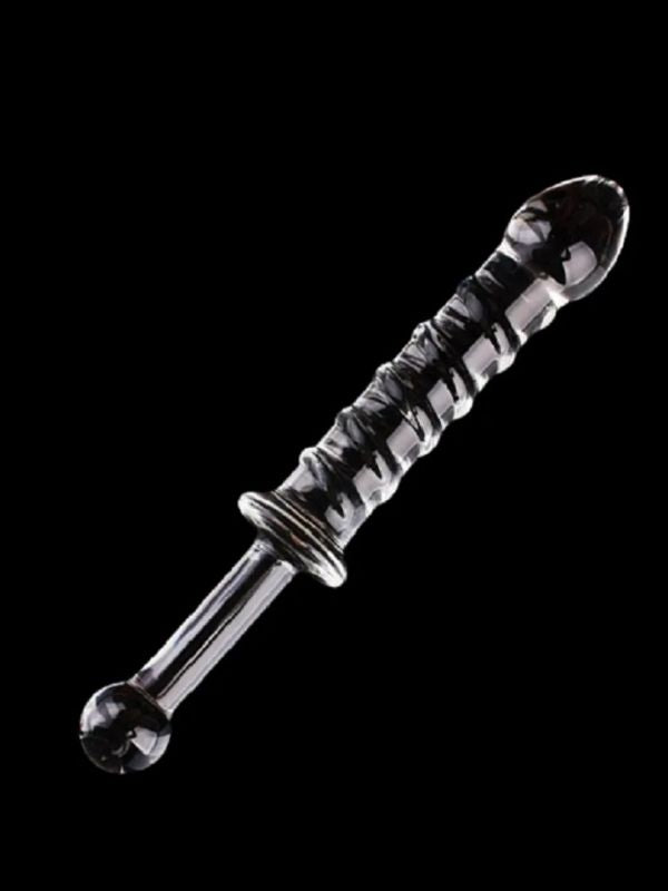  23cm Tırtıklı Cam Dildo