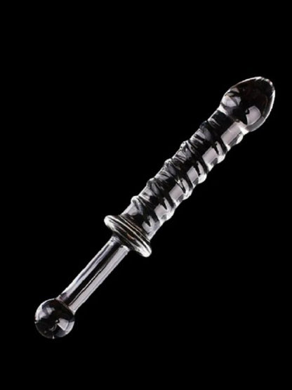  23cm Tırtıklı Cam Dildo