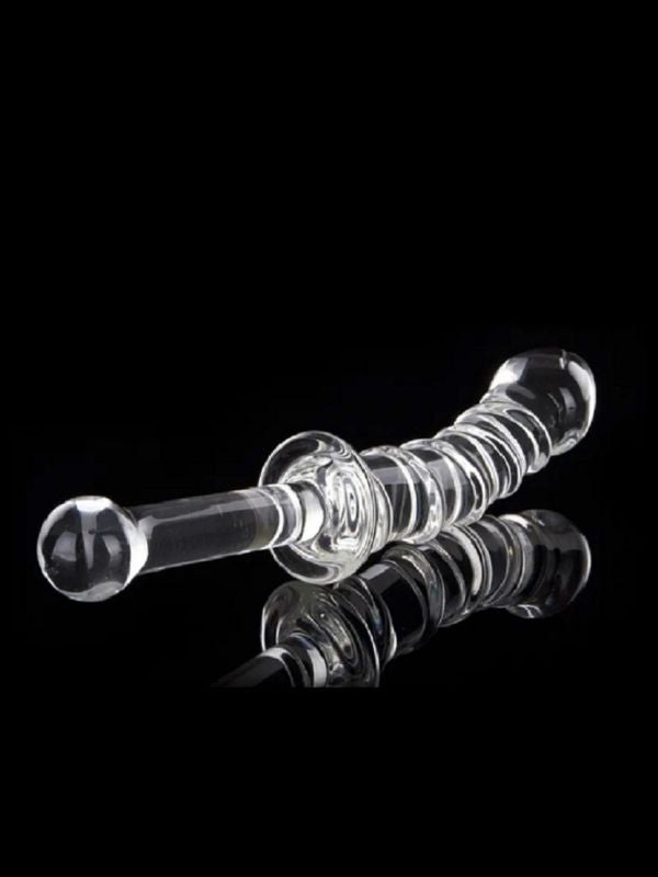  23cm Tırtıklı Cam Dildo