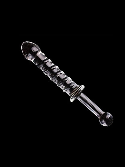  23cm Tırtıklı Cam Dildo