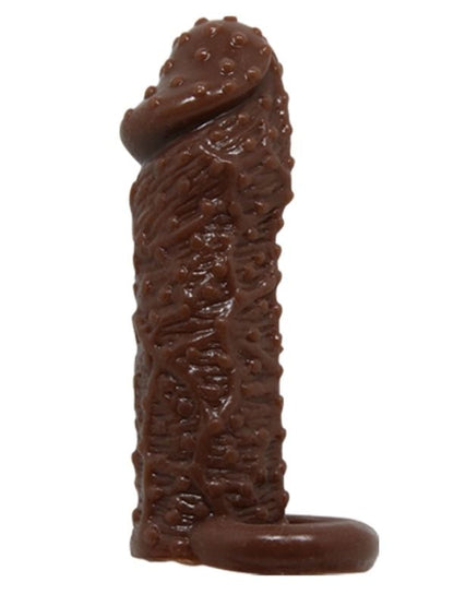 Censan 4 cm Uzatmalı Damarlı Penis Kılıfı Esmer