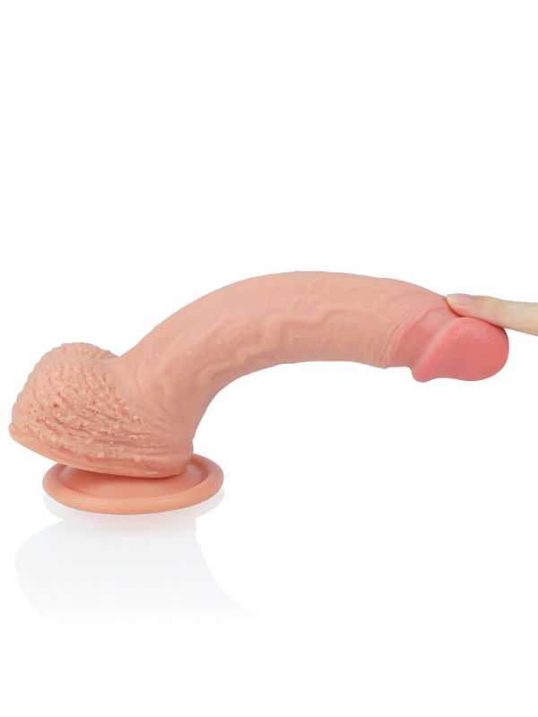  8.5 İnç Dual layered Platinum Silicone Cock Ten Dildo