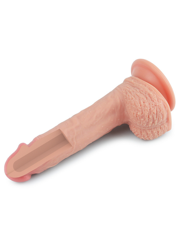  8.5 İnç Dual layered Platinum Silicone Cock Ten Dildo