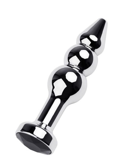  Anal Plug Metal gümüş siyah kristalli 11 cm