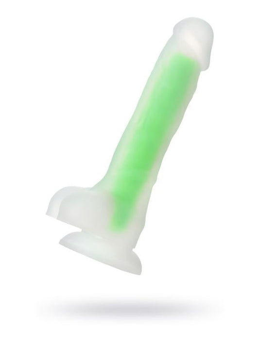Censan Beyond Yeşil Dick Glow Gece Parlayan Dildo, Silikon, Şeffaf, 18 cm