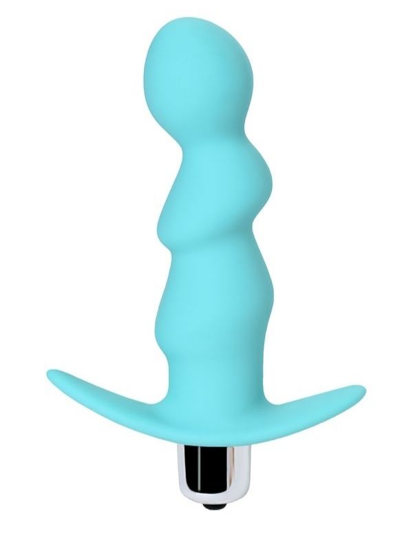  Bland Anal Vibratör Plug Mavi 12 cm