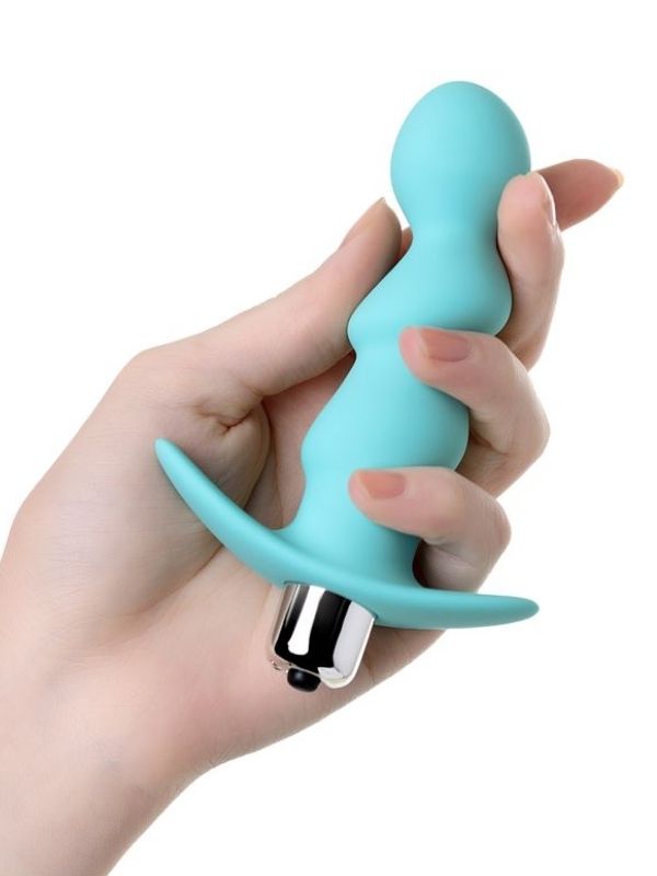  Bland Anal Vibratör Plug Mavi 12 cm
