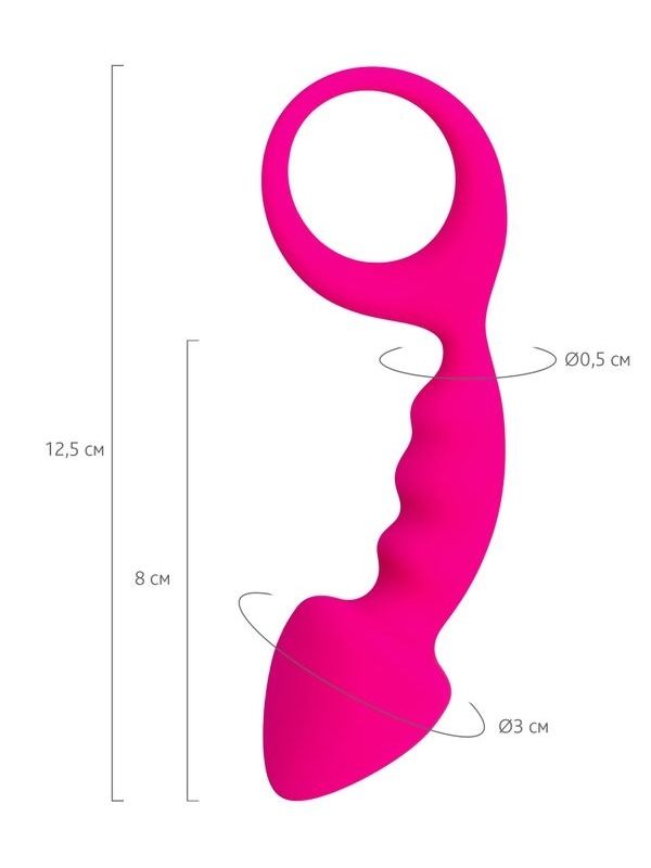  Bong Anal Plug Pembe 12,5 cm