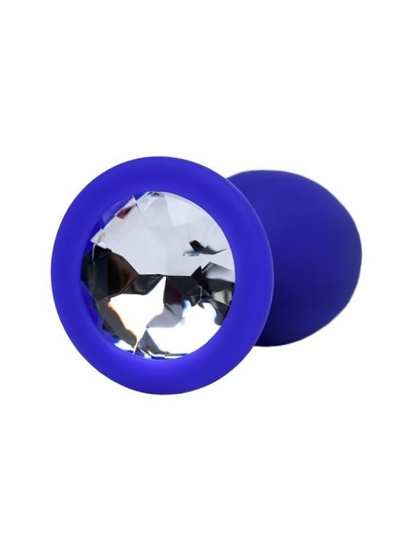  Brilliant Anal Plug Mavi beyaz kristalli 7 cm 26 g