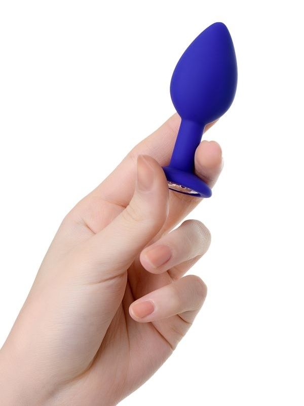  Brilliant Anal Plug Mavi beyaz kristalli 7 cm 26 g