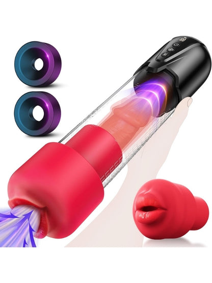  Cafatop 3’ü 1 Arada Erkek Vakum Pompası ve Mastürbatörü – Elektrikli Otomatik Emiş, Penis Büyütücü ve 2 Yedek Kılıf + 3 Penis Halkası, Pembe İç Kılıf, USB Şarjlı