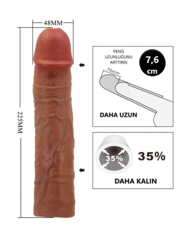 Censan Chelsea Gerçek Hissiyatlı Uzatıcı Penis Kılıfı Brown