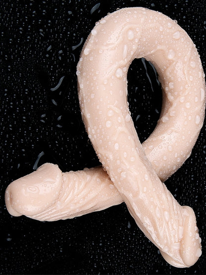 Censan Çift Taraflı Esnek Dildo 40 cm – Gerçekçi Dokulu Ten Renk