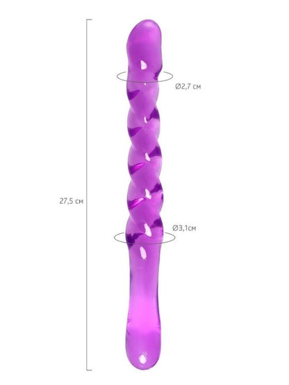 Censan Çift taraflı Jel Dildo Tanza, TPE, mor, 27,5 cm