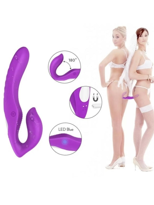 Censan Çift Titreşim Motorlu Strapless Giyilebilir Çift Taraflı Vibratör – 180° Bükülebilir, IPX7 Su Geçirmez