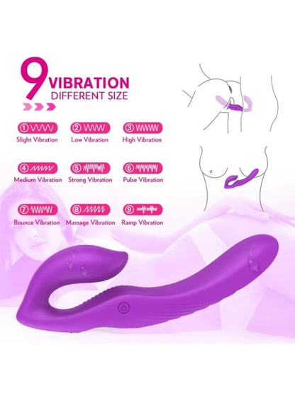 Censan Çift Titreşim Motorlu Strapless Giyilebilir Çift Taraflı Vibratör – 180° Bükülebilir, IPX7 Su Geçirmez