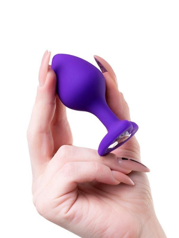  Diamond Heart Anal Plug Mor 8 cm