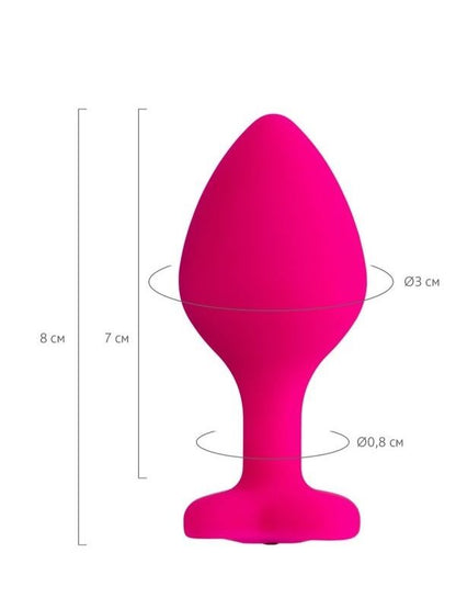  Diamond Heart Anal Plug Pembe 8 cm