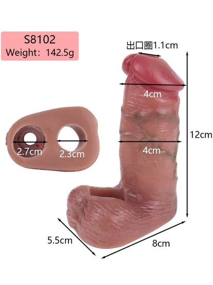 Censan Dolgulu Testis Geçmeli Ucu Açık Penis Kılıfı Model no: S8102