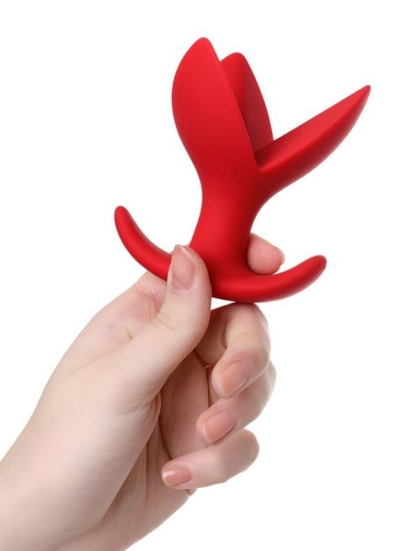  Flower Genişleyen Anal Plug Kırmızı 9 cm