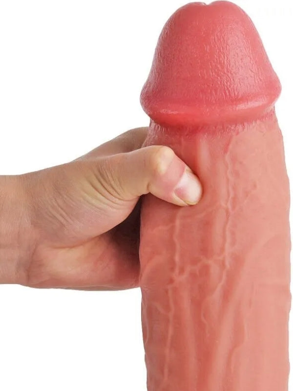  Gerçekçi Tasarımlı Büyük Boy Vakum Tabanlı Silikon Dildo 30 cm
