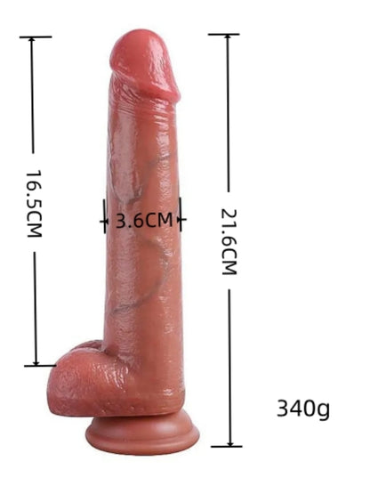  Gerçekçi Tasarımlı Vakum Tabanlı Silikon Dildo 21,6 cm