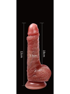  Gerçekçi Tasarımlı Vakum Tabanlı Silikon Masaj Cihazı 18 cm