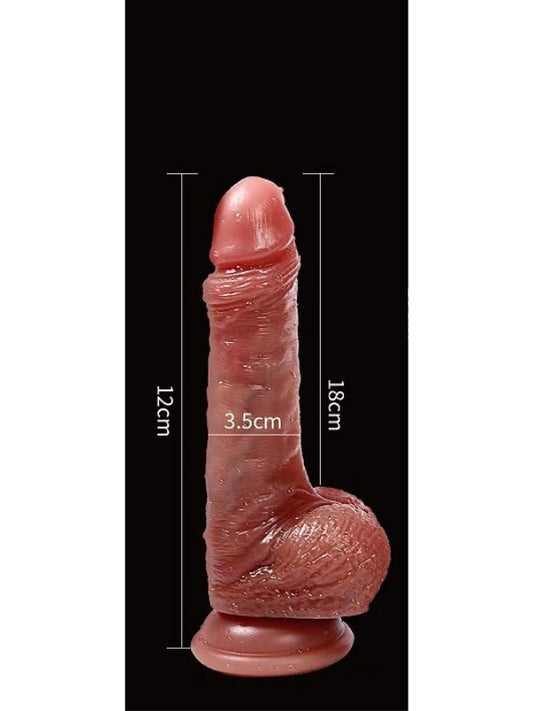  Gerçekçi Tasarımlı Vakum Tabanlı Silikon Masaj Cihazı 18 cm