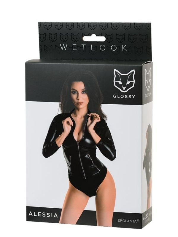  Glossy Alessia Bodysuit Siyah M