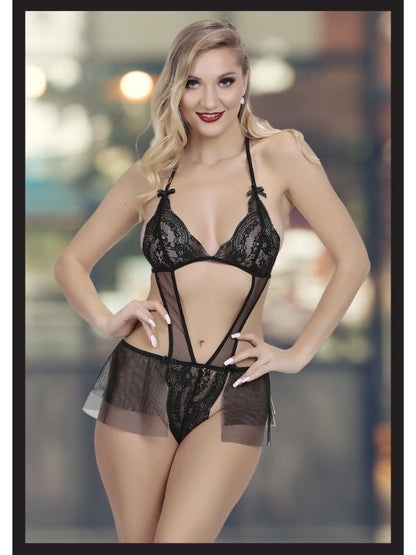 Censan Kadın Siyah Seksi Fantezi Özel Tasarım Etekli Fantezi Babydoll