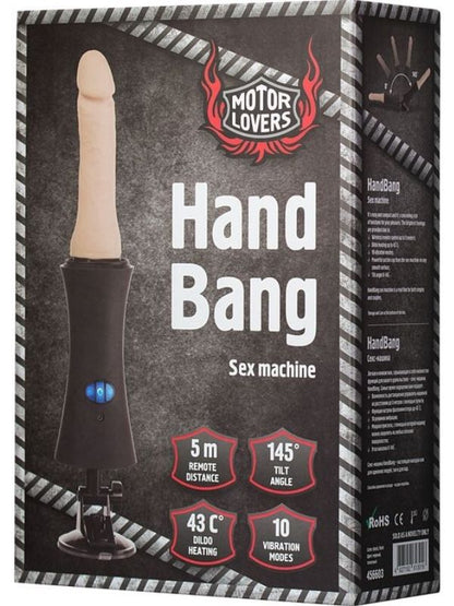 Censan MotorLovers HandBang Uzaktan Kumandalı Şarjlı Isıtmalı Seks Makinesi Siyah
