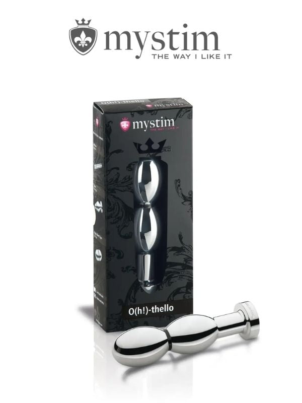 Censan Mystim O(h!)-thello Çelik Anal ve Vajinal Elektirikli Dildo