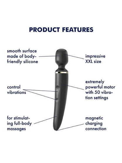 Censan Satisfyer Wand-er Woman Black Vibratör 34cm