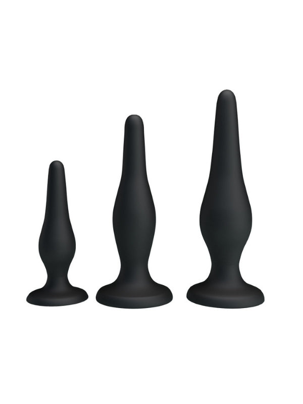 Censan Siyah Silikon Anal Tıkaç Set